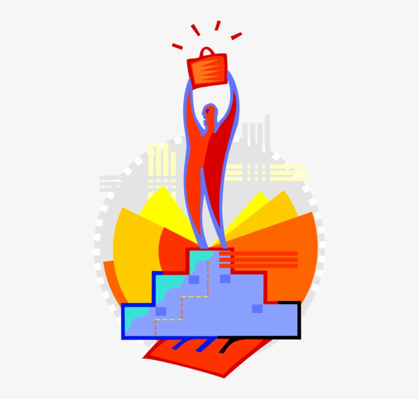 Vector Illustration Of Human Figure On Winners Podium - Amy D. Waterman, transparent png
