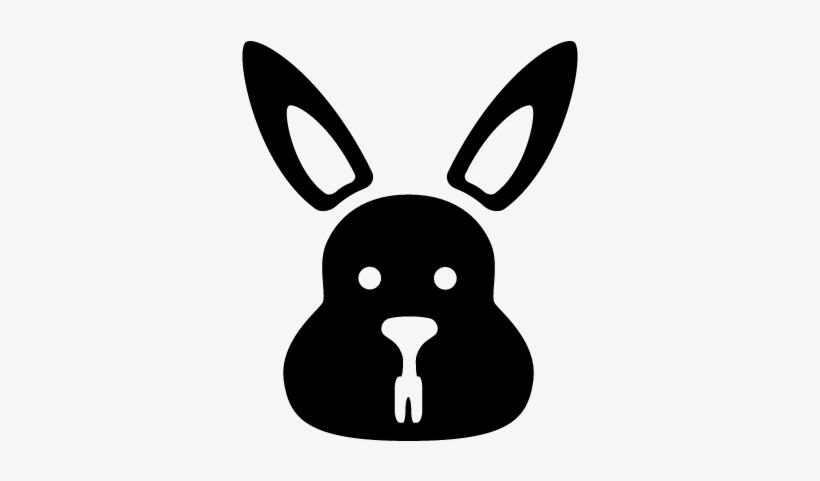 Bunny Black Head Vector - White Bunny Head Logo Png, transparent png