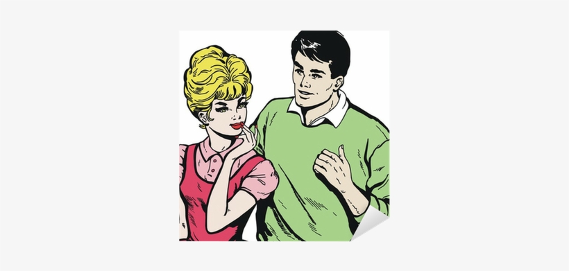 Ilustracion Con Una Pareja De Jovenes Sticker • Pixers® - Couple, transparent png