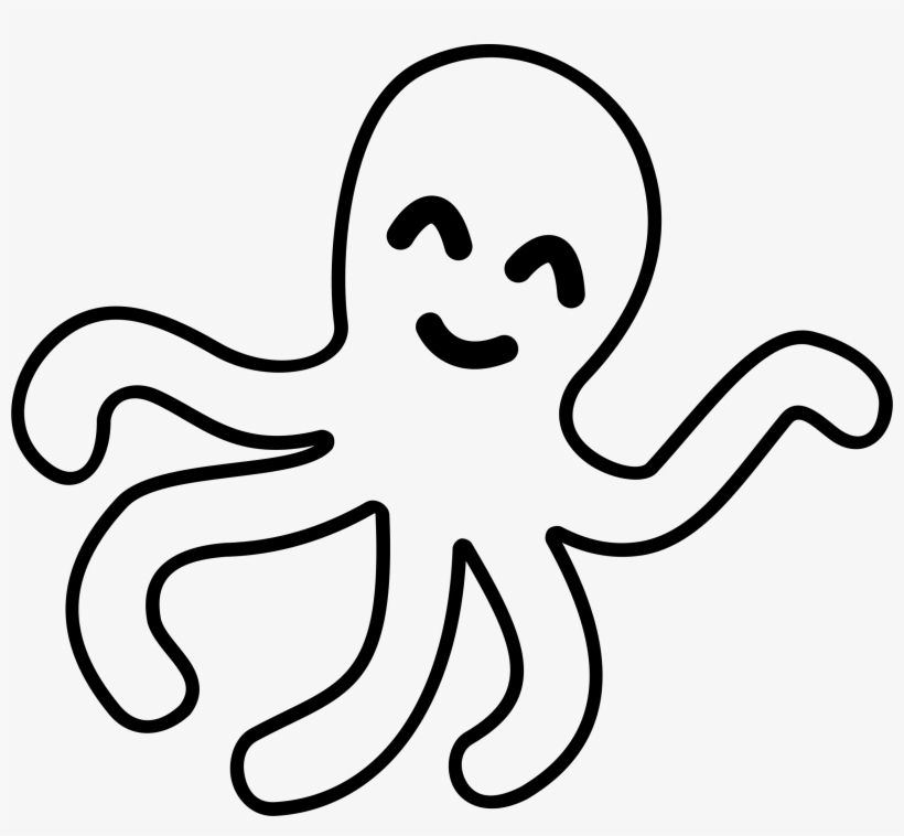 Baby Octopus Redrawn Icons Png - Outline Of A Octopus, transparent png