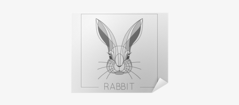 Abstract Rabbit Bunny Head Emblem Icon Design With - Illustration, transparent png