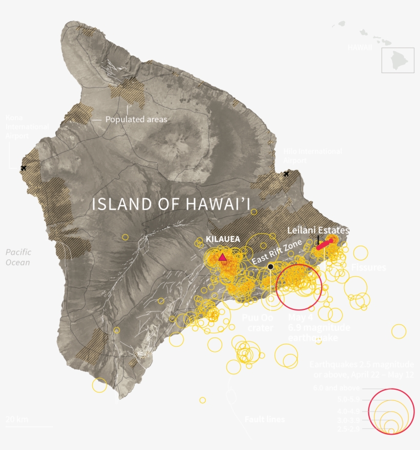 Through A Series Of Fissures At Leilani Estates, With - Hawaii Volcan Mapa, transparent png