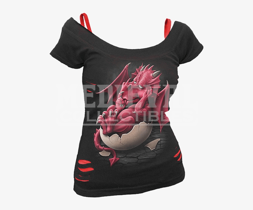 Growing Pains 2 In 1 Ripped Womens Shirt - Gothic Skull Shirts Women, transparent png