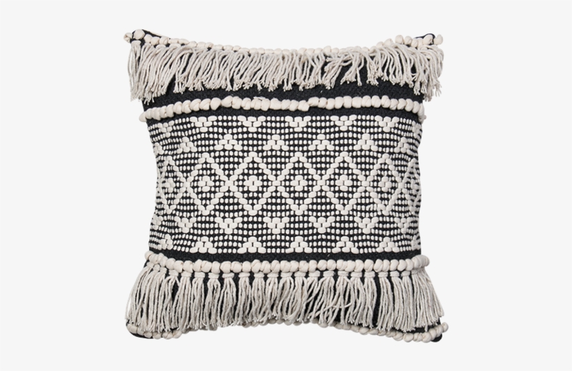 Hudsen Boho Cushion - Black And White Boho Pillows, transparent png