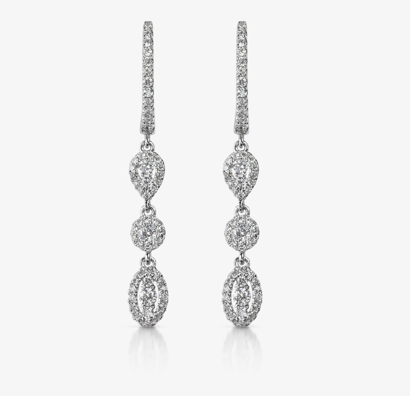 Earrings Elegant Multi Shape Silhouette Diamond Earrings - Earring, transparent png