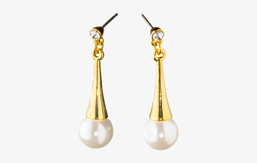 Gold Bell Top With White Pearl - Gold, transparent png