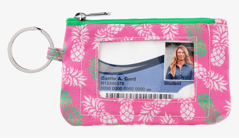 Pineapple Pink Womens 3 X 5 Inch Small Polyester Wallet, transparent png