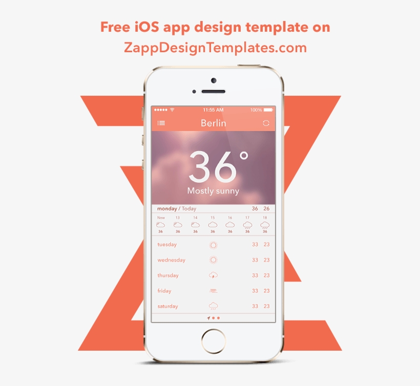 Free Weather Ios App Freebie Preview Image - Mobile App, transparent png