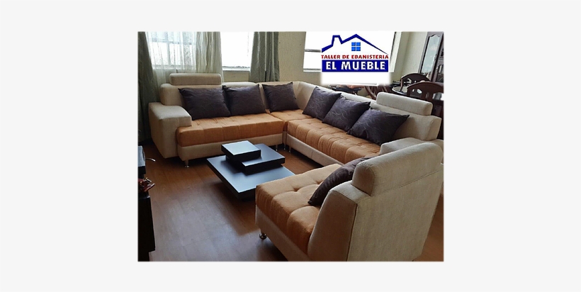 Mueble L Naranja Y Beis - Living Room, transparent png