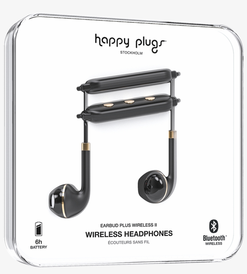 Black / Gold - Happy Plugs Earbud Plus Cobalt, transparent png