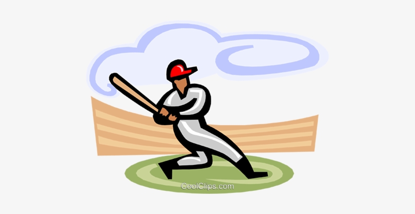 Baseball Player At Bat Royalty Free Vector Clip Art - Baseball Diamond Is A Square 90 Ft St Base To Third, transparent png