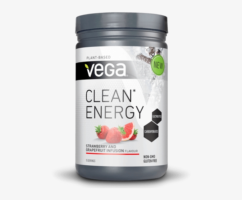 Vega® Clean* Energy Packshot - Vega Clean Energy Strawberry & Grapefruit 428g, transparent png
