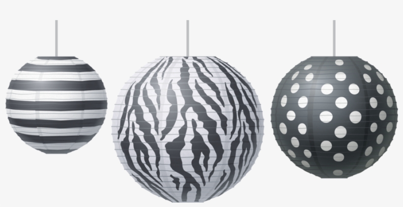 Tcr77101 Big Bold Black & White Paper Lanterns Image - Big Bold Black-and-white Paper Lanterns, transparent png