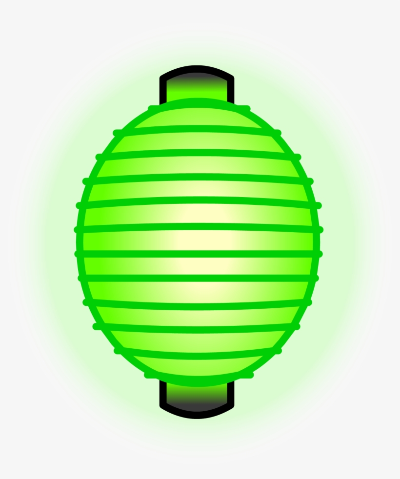 Green Paper Lantern Sprite 002 - Plate, transparent png