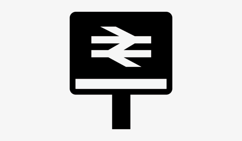A Picture Of A Train Sign - Railway Station Symbol, transparent png
