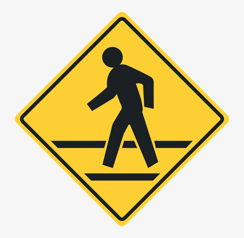 Railroad Tracks Clipart Crosswalk Sign - Sign In The Road, transparent png