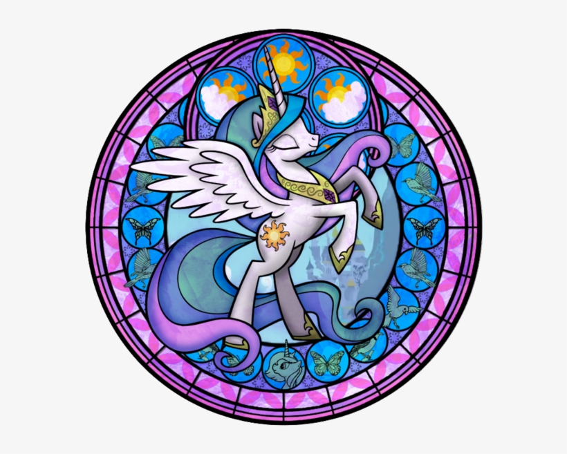 Princess Celestia Stained Glass My Little Pony Alicorn - Mlp Princess Celestia Stained Glass, transparent png