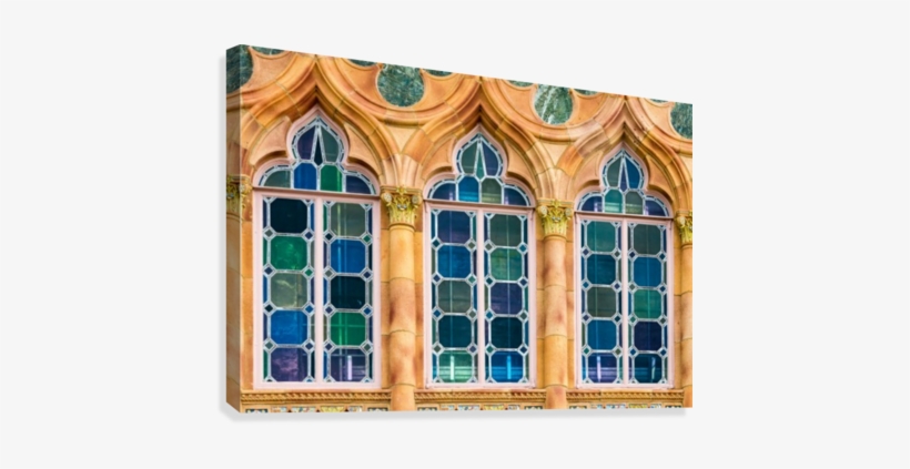 Ringling Mansion Stained Glass Windows Canvas Print - Picture Frame, transparent png