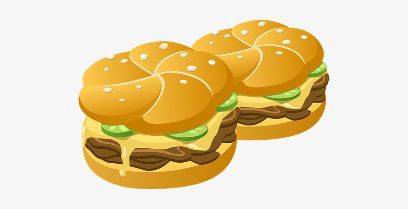 Hamburger Clipart Hamburguer - 2 Burger Clipart, transparent png