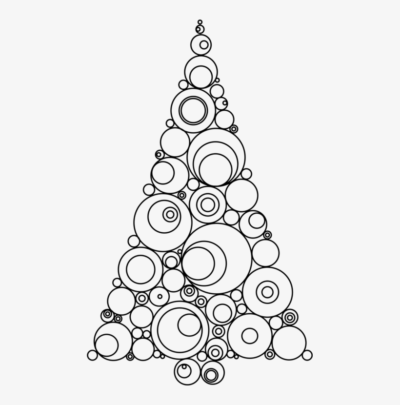 Christmas Ornament Christmas Tree Christmas Day Clip - Line Drawings Of Christmas Trees, transparent png