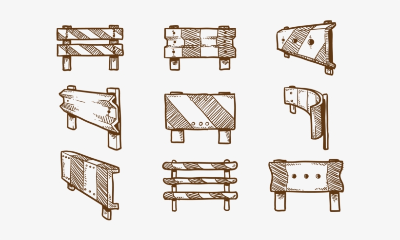 Hand Drawn Guardrail Vectors - Drawing, transparent png