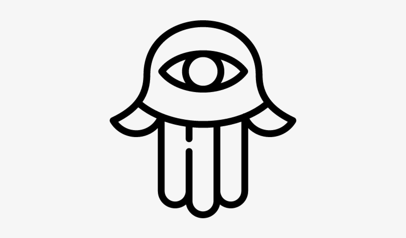 Hamsa Hand Vector - Hand Of Hamsa Outline, transparent png