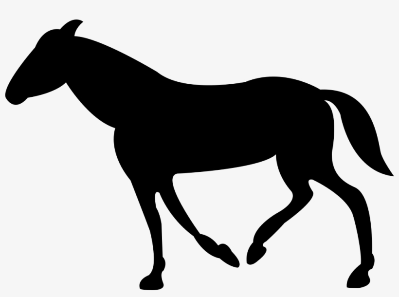 Black Walking Horse With Tail Down Comments - Public Domain Horse Silhouette, transparent png