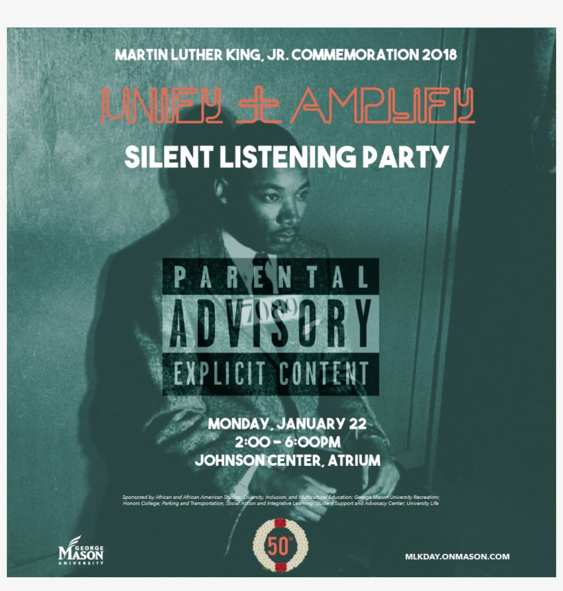 At The Unify Amplify Silent Listening Party, We Will - Tin Sign: Parental Advisory, 40x30cm., transparent png