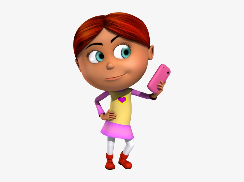 Isabella 3d Character Taking A Selfie - Girl Taking Selfie Cartoon Png, transparent png