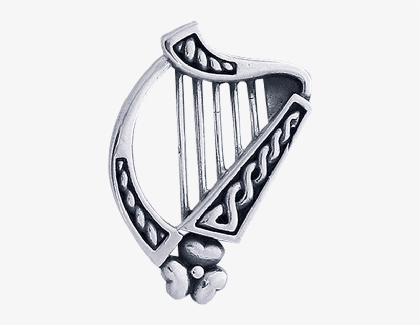 Celtic Shamrock Harp Pendant, transparent png