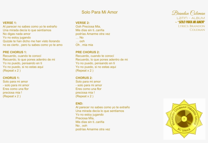 Soloparamiamorlyrics - Solo Para Ti, transparent png