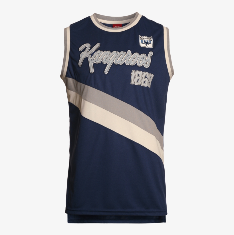 North Melbourne Kangaroos Men's Throwback Singlet - Sports Jersey, transparent png