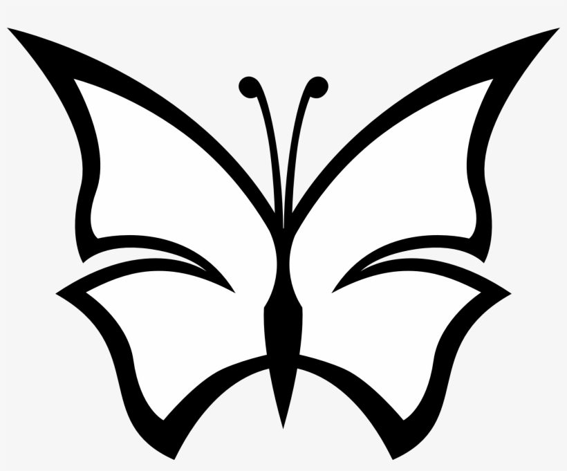 Abstract Butterfly Lemmling Black White Line Art Hunky - Black And White Cartoon Butterfly, transparent png