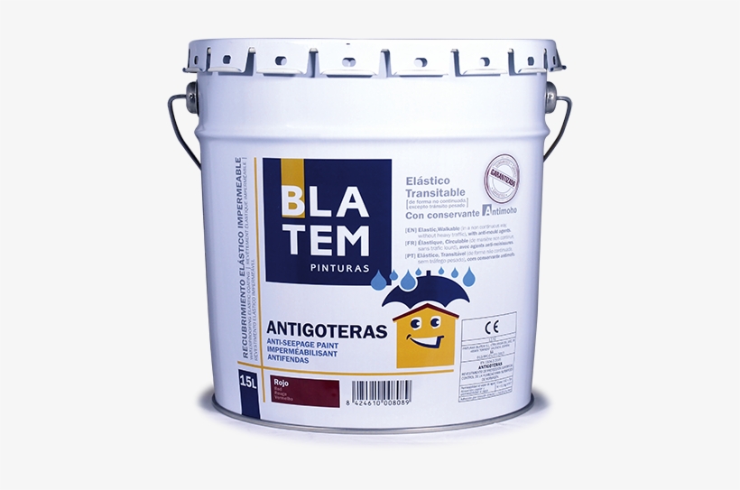 Pintura Elástica Impermeabilizante Para Aplicar En - Esmalte Blatem Acrylic Satinado Blanco 4l., transparent png
