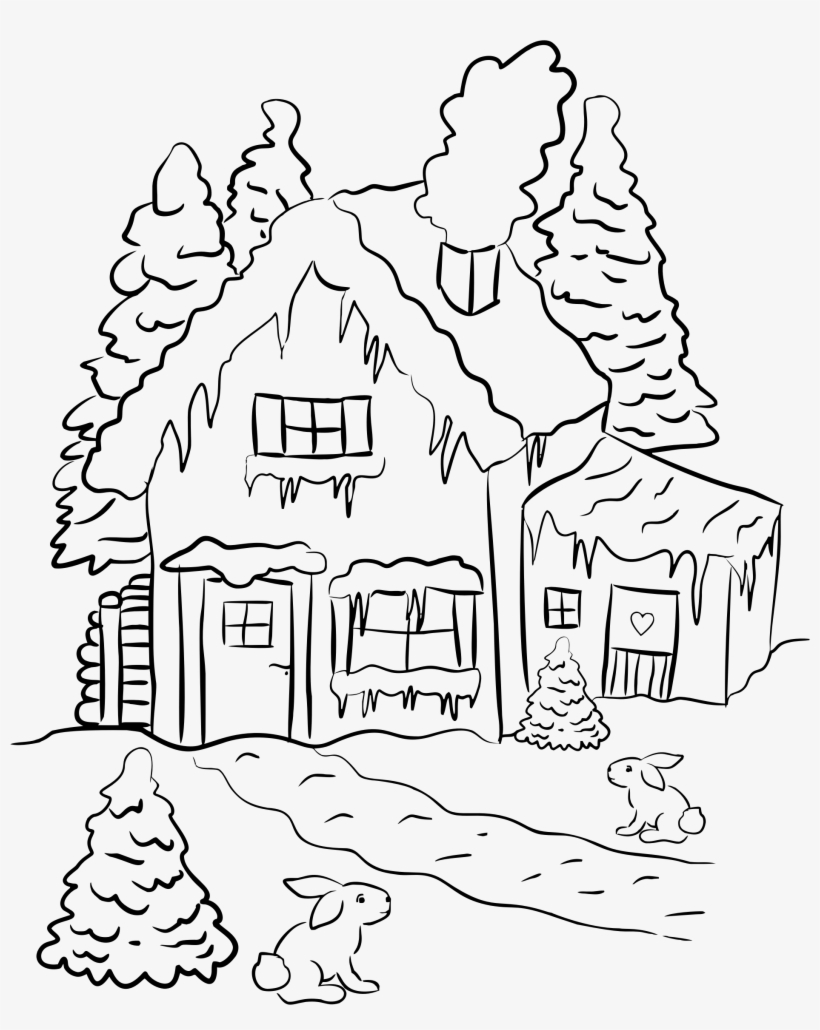 House Landscape Clipart - Winter Pictures For Drawing, transparent png