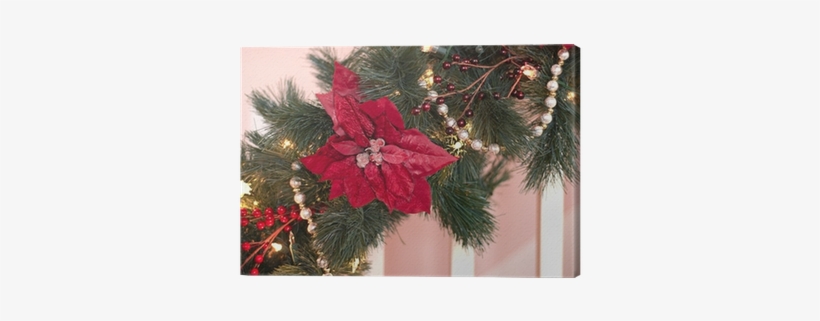 Cuadro En Lienzo Guirnalda De La Navidad En La Escalera - Christmas Ornament, transparent png