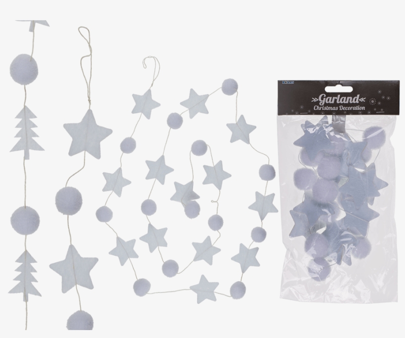 Guirnalda De Fieltro Blanco Con Estrellas Y Árbol De - Christmas Tree, transparent png