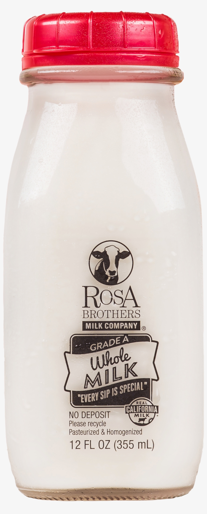 Whole Milk, Vitamin D3 - Rosa Brothers Half + Half - 1 Pt, transparent png