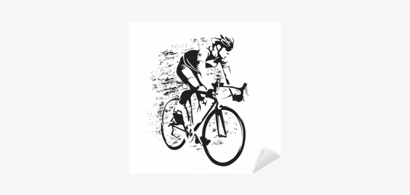 Road Cyclist On His Bike, Abstract Grungy Vector Silhouette - Cycling France Silhouette, transparent png
