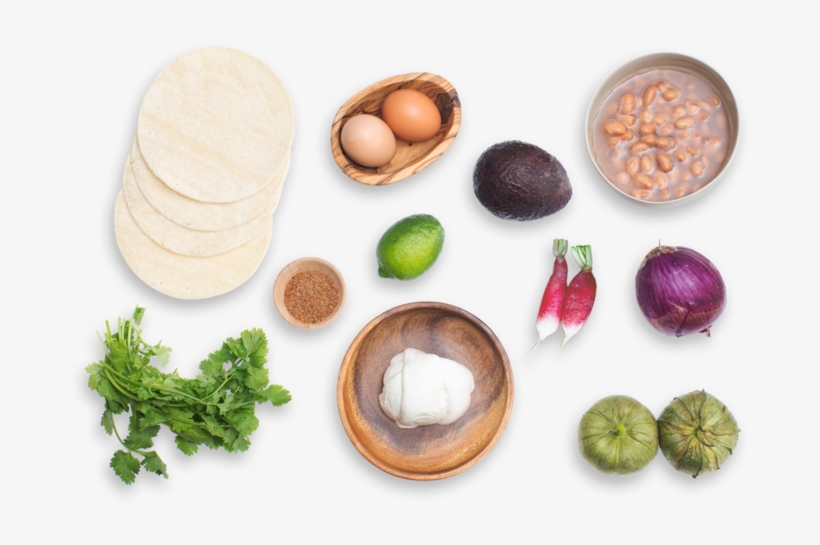 Huevos Rancheros With Salsa Verde, Radishes & Avocado - Superfood, transparent png
