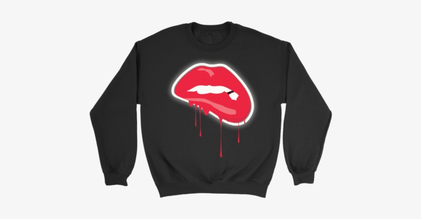 Bloody Lips Sweatshirt - College Dropout Crew Neck, transparent png