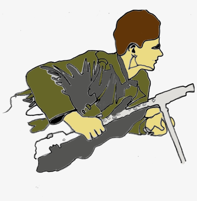 This Is A Vector Image Of A Child Soldier In Action - Soldier, transparent png