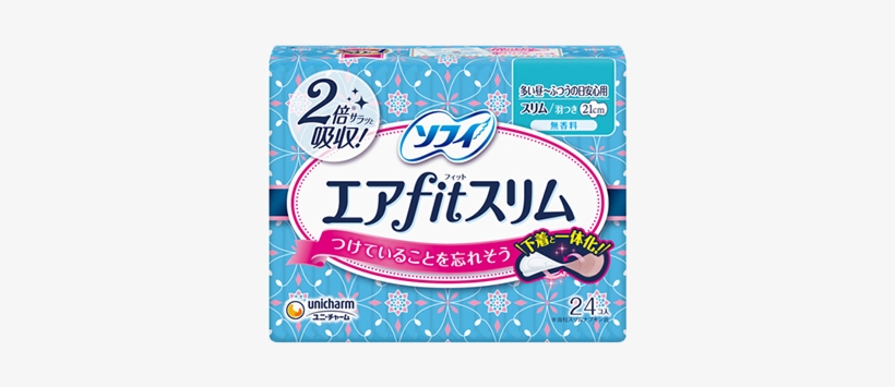Sofy Air Fit Slim Daytime Use Wings 21cm - 【まとめ買い】 ソフィ エアフィットスリム 210 多い昼~ふつうの日用 羽つき 21cm 24コ入×2個パック, transparent png