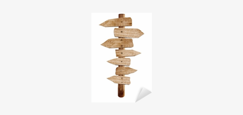 Old Wooden Arrow Road Sign Isolated Sticker • Pixers® - Sign, transparent png