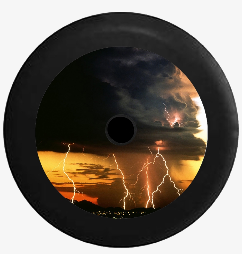 Jeep Wrangler Jl Backup Camera Thunder Storm Lightning - Lightning Storm Landscape Nature 32x24 Print Poster, transparent png