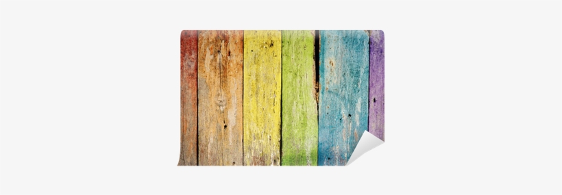 Wood Plank Png Old Wooden Plank Rainbow Background - Vinyl Wall Mural, transparent png