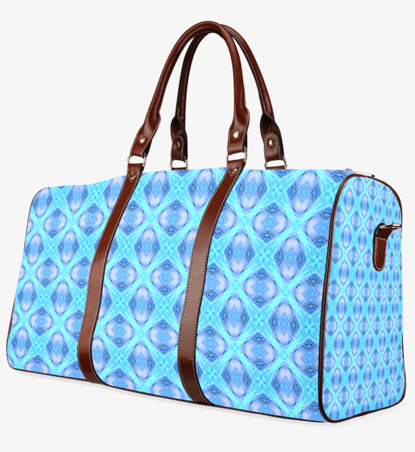 Abstract Circles Arches Lattice Aqua Blue Waterproof - Side Luggage Bag, transparent png