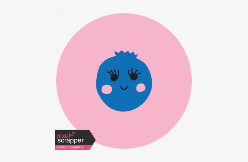 Cute Fruits Print Circle Blueberry - Digital Scrapbooking, transparent png