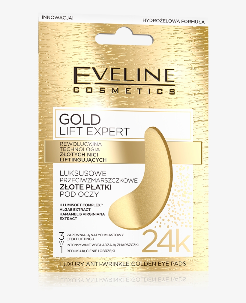 Unique Formula Of Luxury Anti-wrinkle Gold Eye Pads - Eveline Cosmetics 24k Gold & Diamonds Lifting Luxury, transparent png