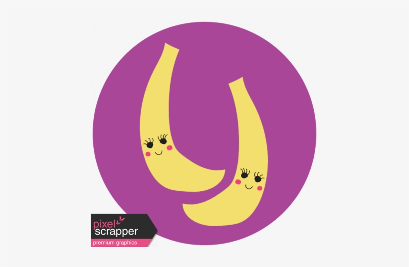 Cute Fruits Print Circle Banana - Digital Scrapbooking, transparent png